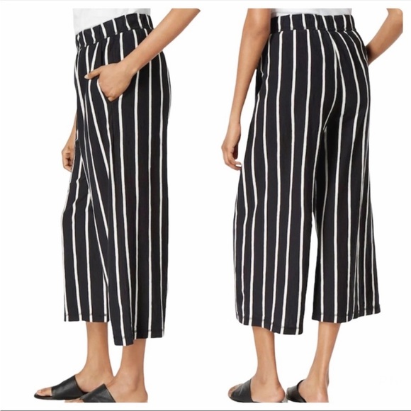 Eileen Fisher Stripe Organic Cotton Capri Pants - Picture 1 of 7